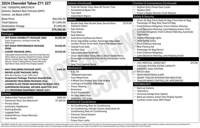 Certified 2024 Chevrolet Tahoe Z71 w/ Off-Road Capability Package image 37