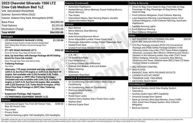 Certified 2023 Chevrolet Silverado 1500 LTZ w/ LTZ Convenience Package II AWD/4WD image 33