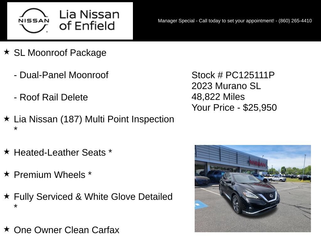 Certified 2023 Nissan Murano SL w/ SL Moonroof Package AWD/4WD image 5