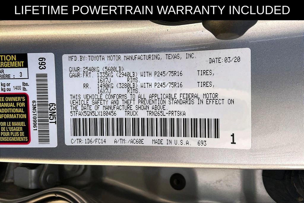 Used 2020 Toyota Tacoma SR5 w/ SR5 Appearance Package (SM) image 33