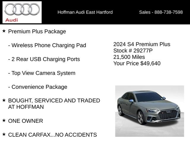 Used 2024 Audi S4 Premium Plus w/ Premium Plus Package AWD/4WD image 18