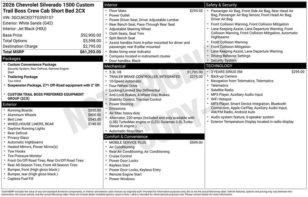 Certified 2026 Chevrolet Silverado 1500 Custom Trail Boss AWD/4WD image 5