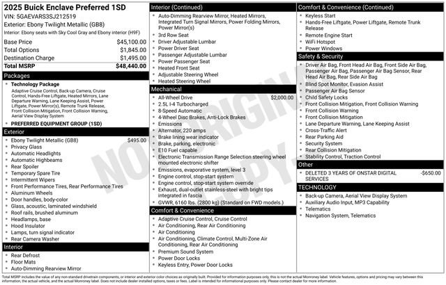Certified 2025 Buick Enclave Preferred AWD/4WD image 30