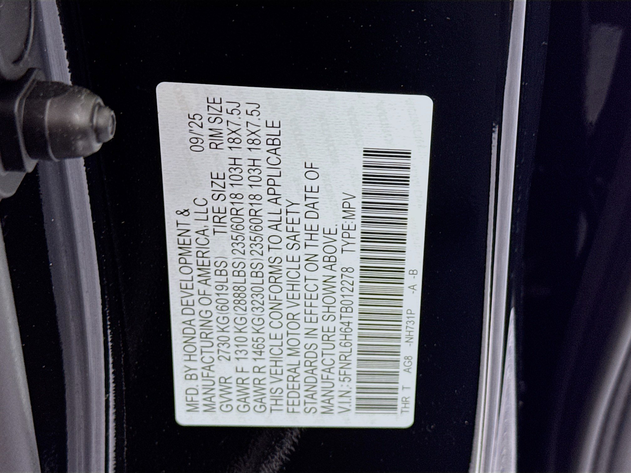 New 2026 Honda Odyssey EX-L image 33