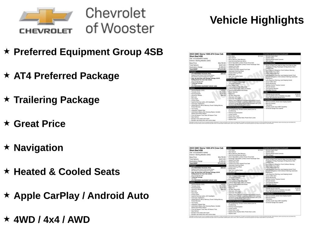 Used 2023 GMC Sierra 1500 AT4 w/ AT4 Preferred Package AWD/4WD image 2
