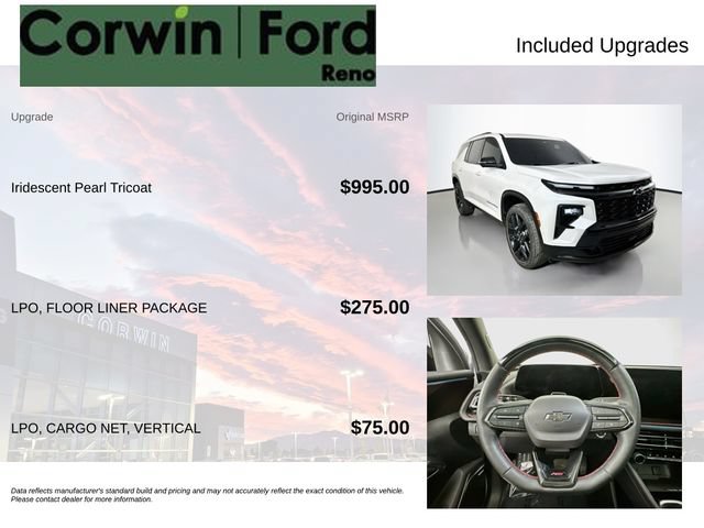 Used 2024 Chevrolet Traverse RS w/ LPO, Floor Liner Package AWD/4WD image 3