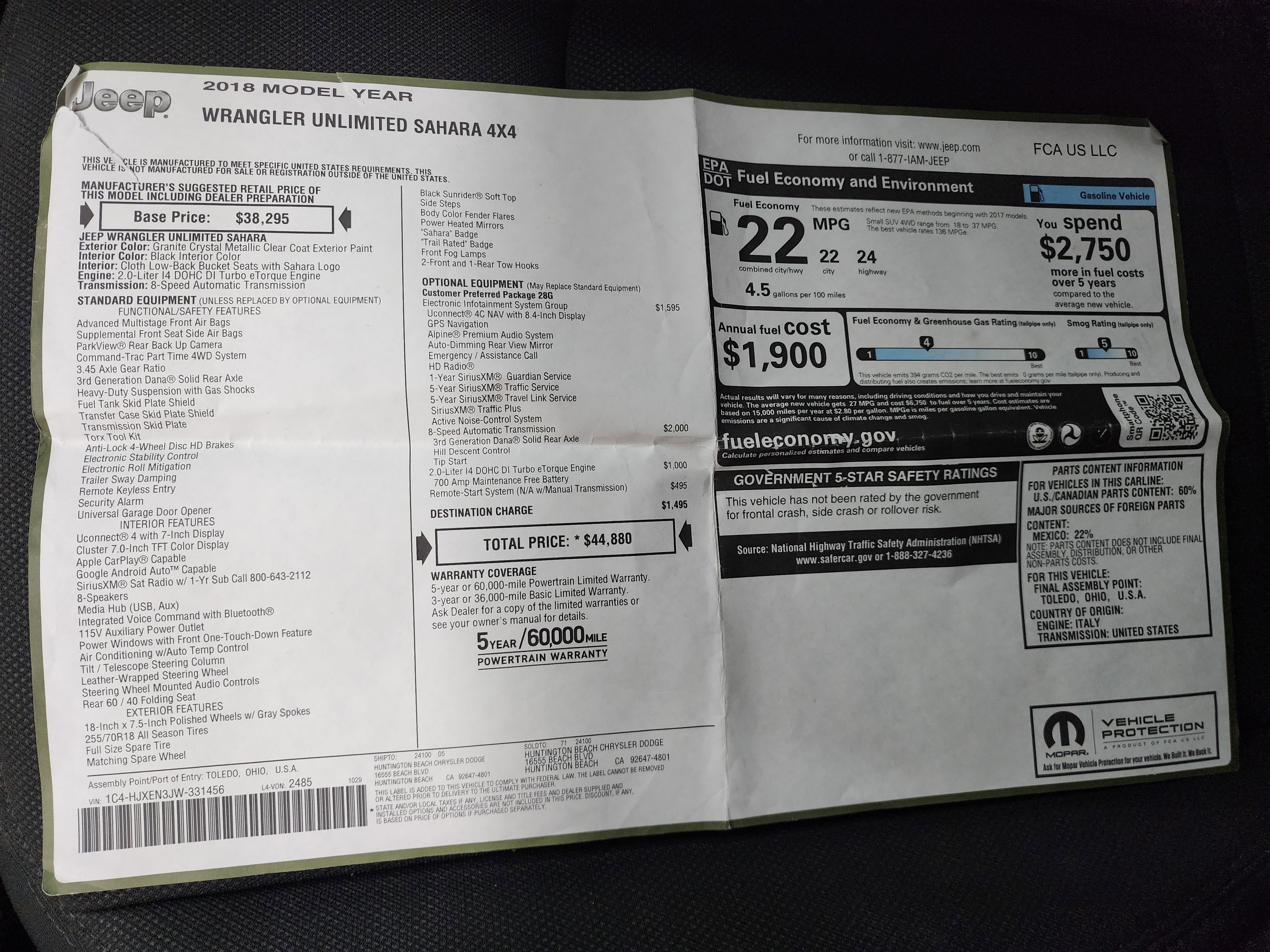 Used 2018 Jeep Wrangler Unlimited Sahara image 47