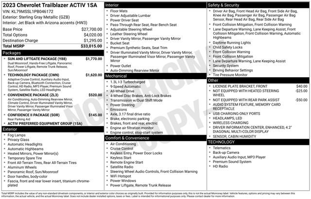 Used 2023 Chevrolet TrailBlazer ACTIV w/ Sun and Liftgate Package image 32