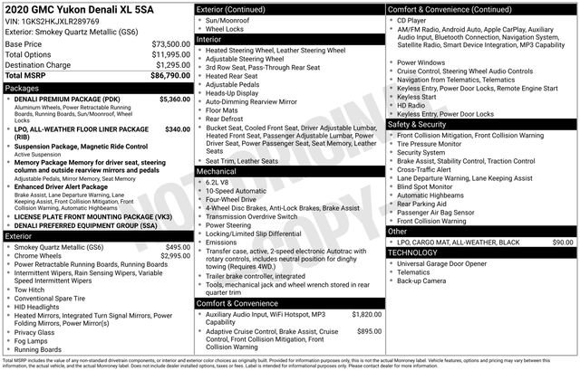 Used 2020 GMC Yukon XL Denali w/ Denali Premium Package image 14