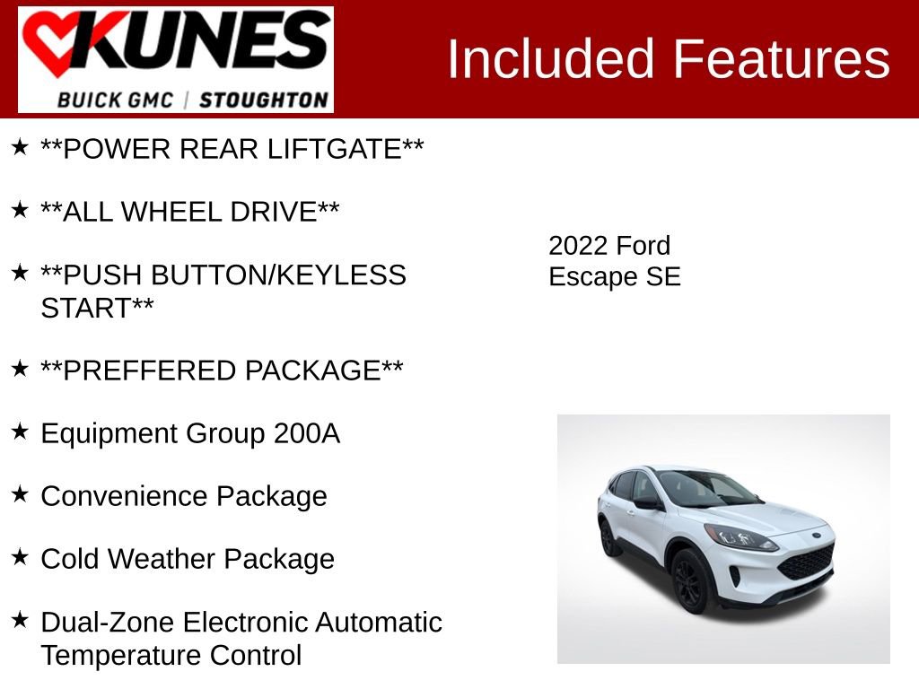 Used 2022 Ford Escape SE w/ Convenience Package image 3