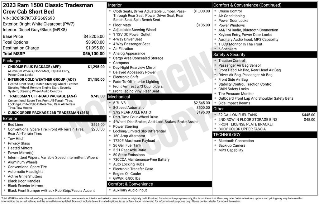 New 2023 RAM 1500 Tradesman w/ Chrome Plus Package image 31