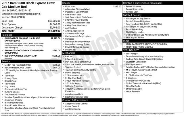 New 2027 RAM 2500 Tradesman AWD/4WD image 34