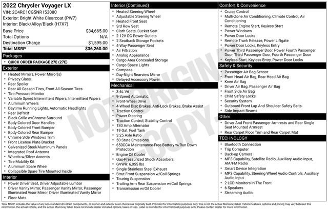 Used 2022 Chrysler Voyager LX FWD image 6