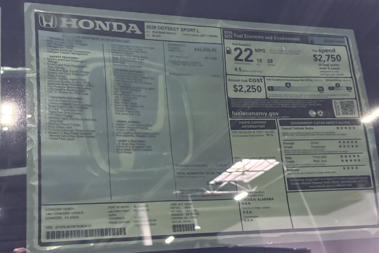 New 2026 Honda Odyssey Sport-L image 34