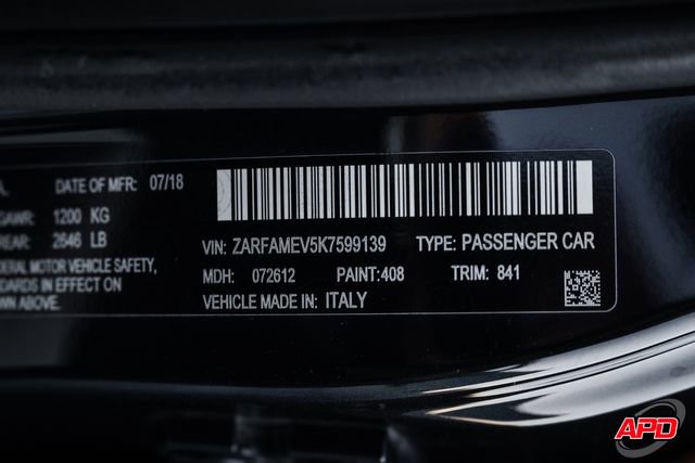 Used 2019 Alfa Romeo Giulia Quadrifoglio w/ Driver Assist Dynamic Package image 89