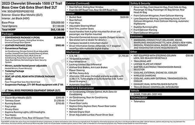 New 2023 Chevrolet Silverado 1500 LT Trail Boss w/ Convenience Package II AWD/4WD image 33
