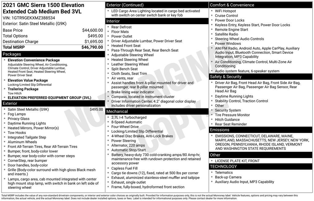 Used 2021 GMC Sierra 1500 Elevation image 22