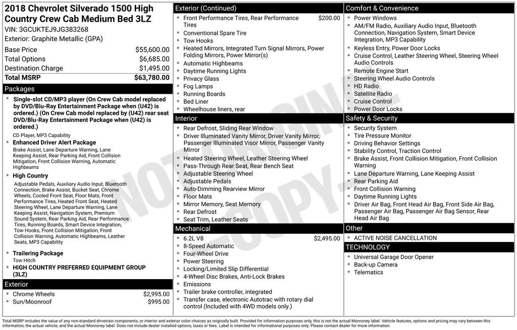 Used 2018 Chevrolet Silverado 1500 High Country image 5