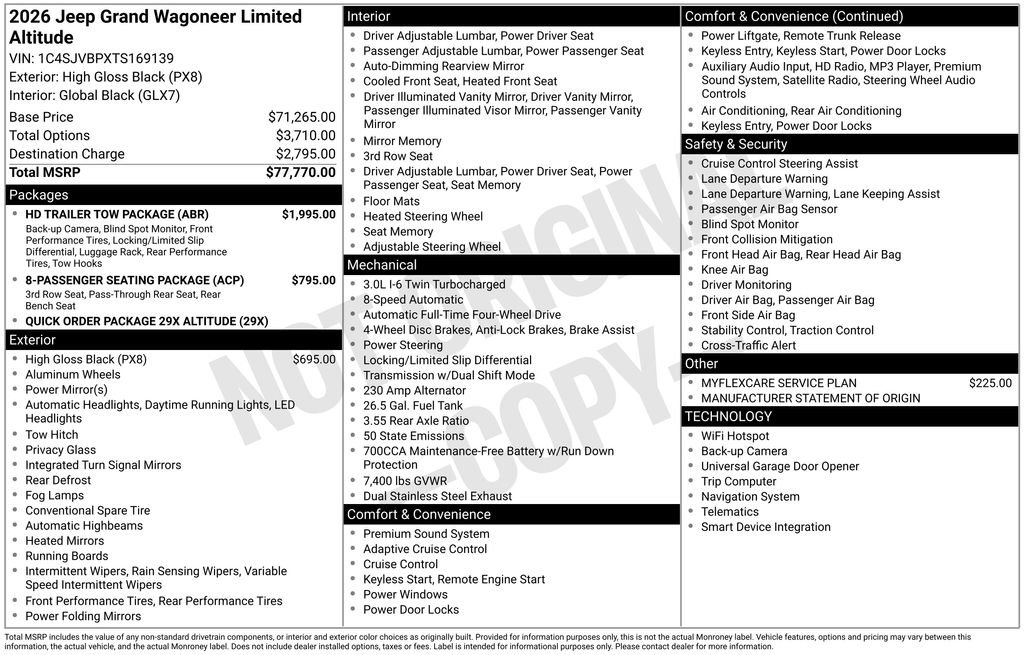 New 2026 Jeep Grand Wagoneer Limited w/ HD Trailer Tow Package AWD/4WD image 9