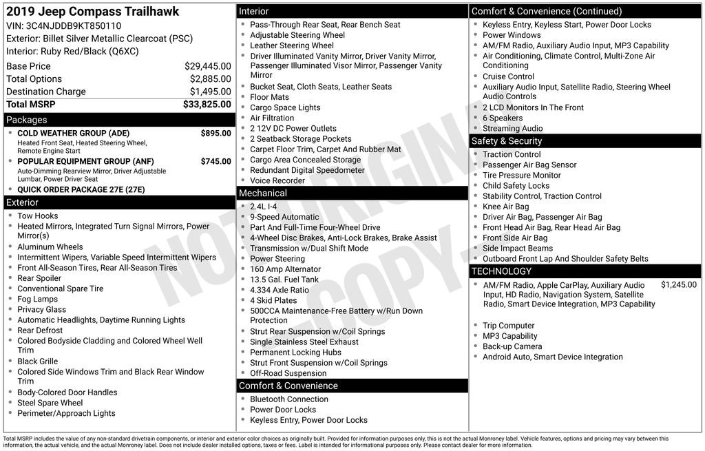 Used 2019 Jeep Compass Trailhawk w/ Cold Weather Group image 6