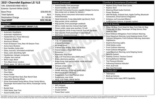 Used 2021 Chevrolet Equinox LS AWD/4WD image 43