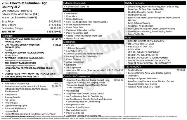 New 2026 Chevrolet Suburban High Country image 33
