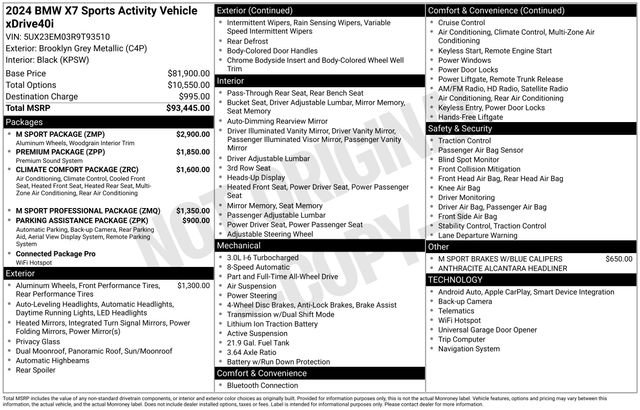 Used 2024 BMW X7 xDrive40i w/ M Sport Package image 10