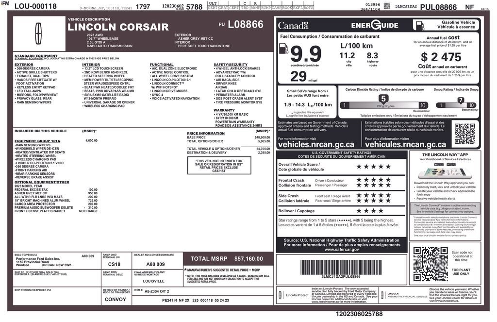 Used 2023 Lincoln Corsair AWD w/ Equipment Group 101A image 3