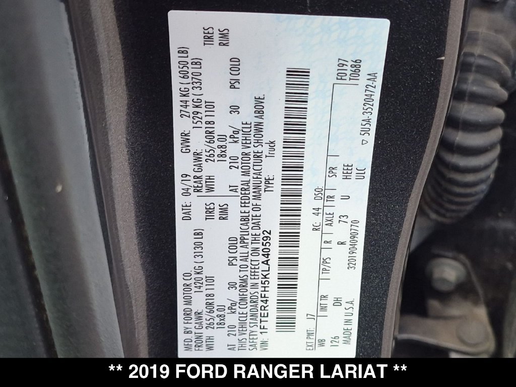 Used 2019 Ford Ranger Lariat w/ Equipment Group 501A Mid AWD/4WD image 30