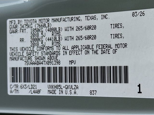 New 2026 Toyota Sequoia Limited AWD/4WD image 17