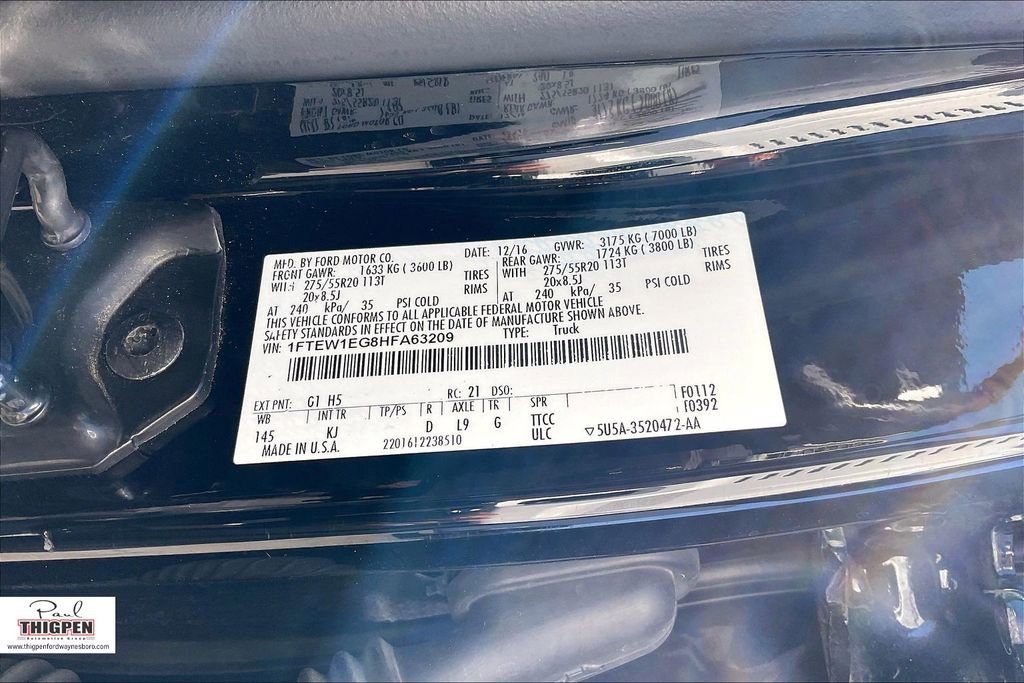 Certified 2017 Ford F150 King Ranch w/ Equipment Group 601A Luxury image 35