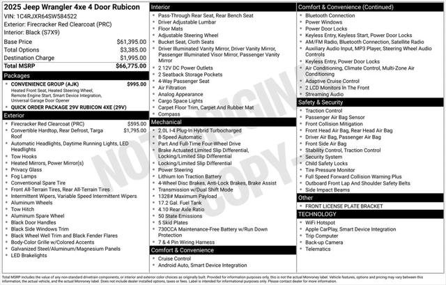 Certified 2025 Jeep Wrangler Unlimited Rubicon 4xe w/ Convenience Group image 23