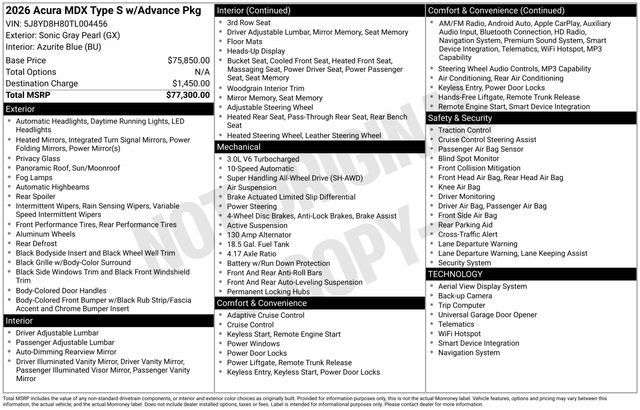 Certified 2026 Acura MDX Type S w/ Advance Package AWD/4WD image 32
