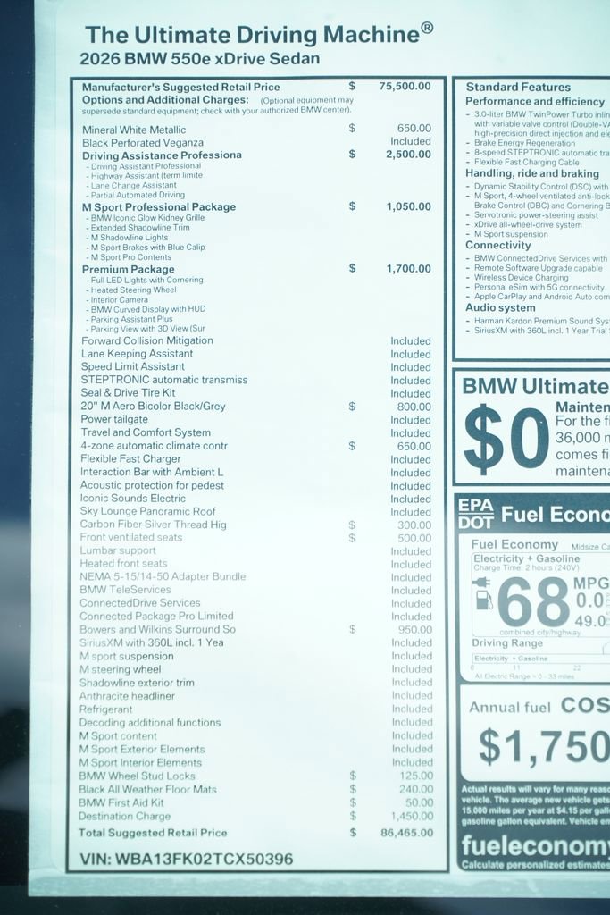 New 2026 BMW 550e xDrive AWD/4WD image 9
