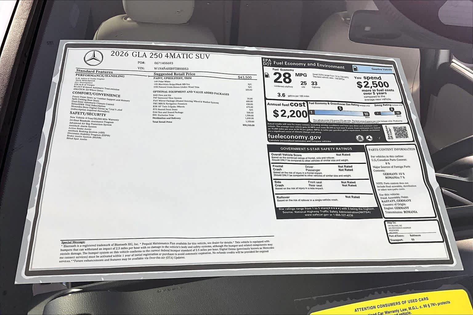 New 2026 Mercedes-Benz GLA 250 4MATIC image 18