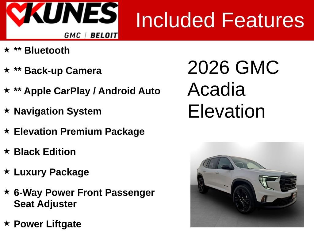 New 2026 GMC Acadia Elevation image 2
