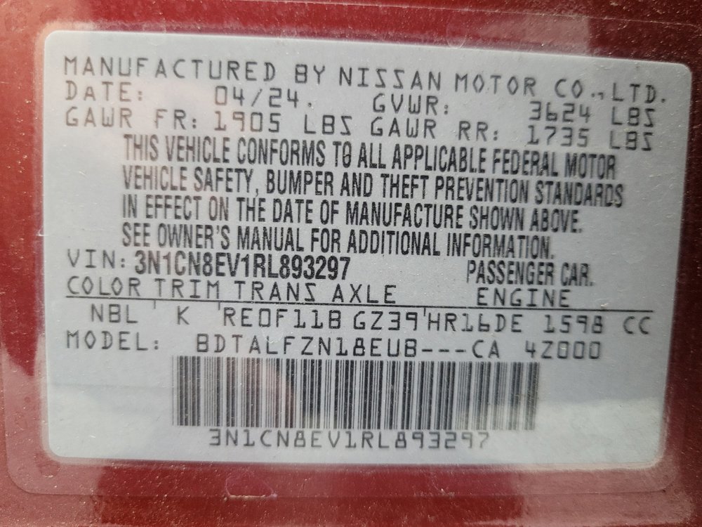 Used 2024 Nissan Versa SV w/ Trunk Package FWD image 33