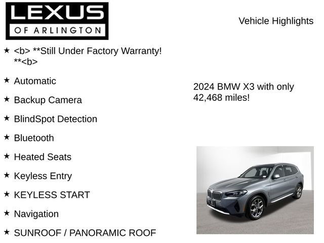Used 2024 BMW X3 sDrive30i w/ Convenience Package image 8