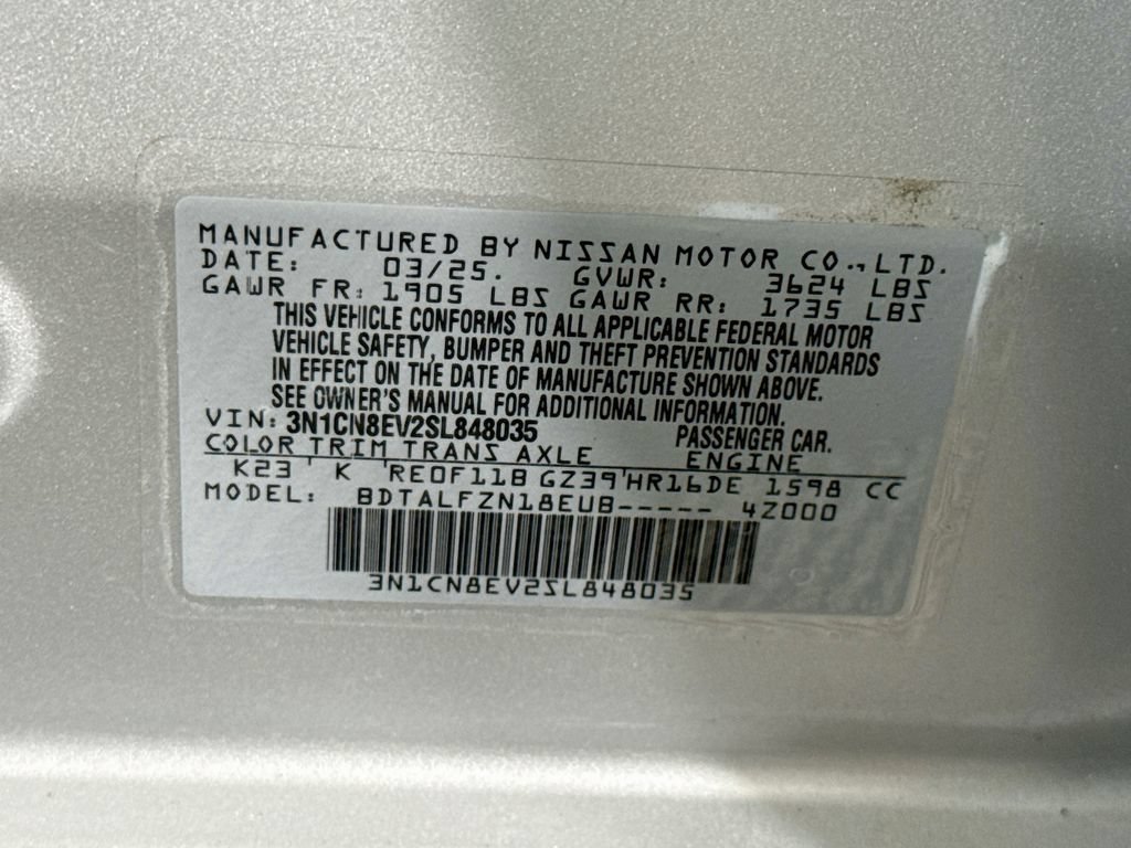 Certified 2025 Nissan Versa SV w/ Trunk Package FWD image 32