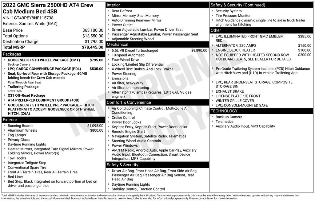 Certified 2022 GMC Sierra 2500 AT4 w/ Gooseneck/5TH Wheel Package image 34