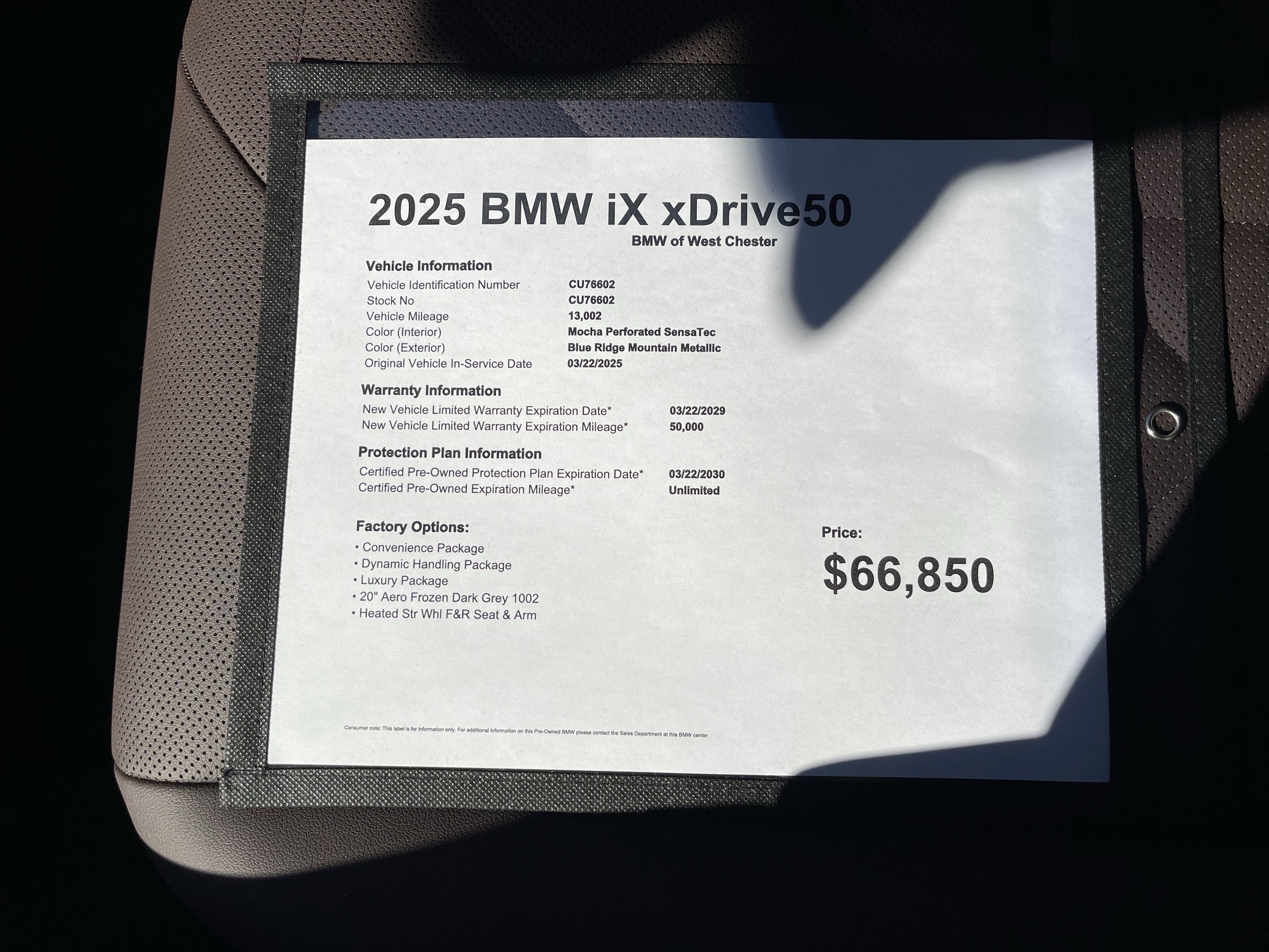 Certified 2025 BMW iX xDrive50 w/ Convenience Package image 18