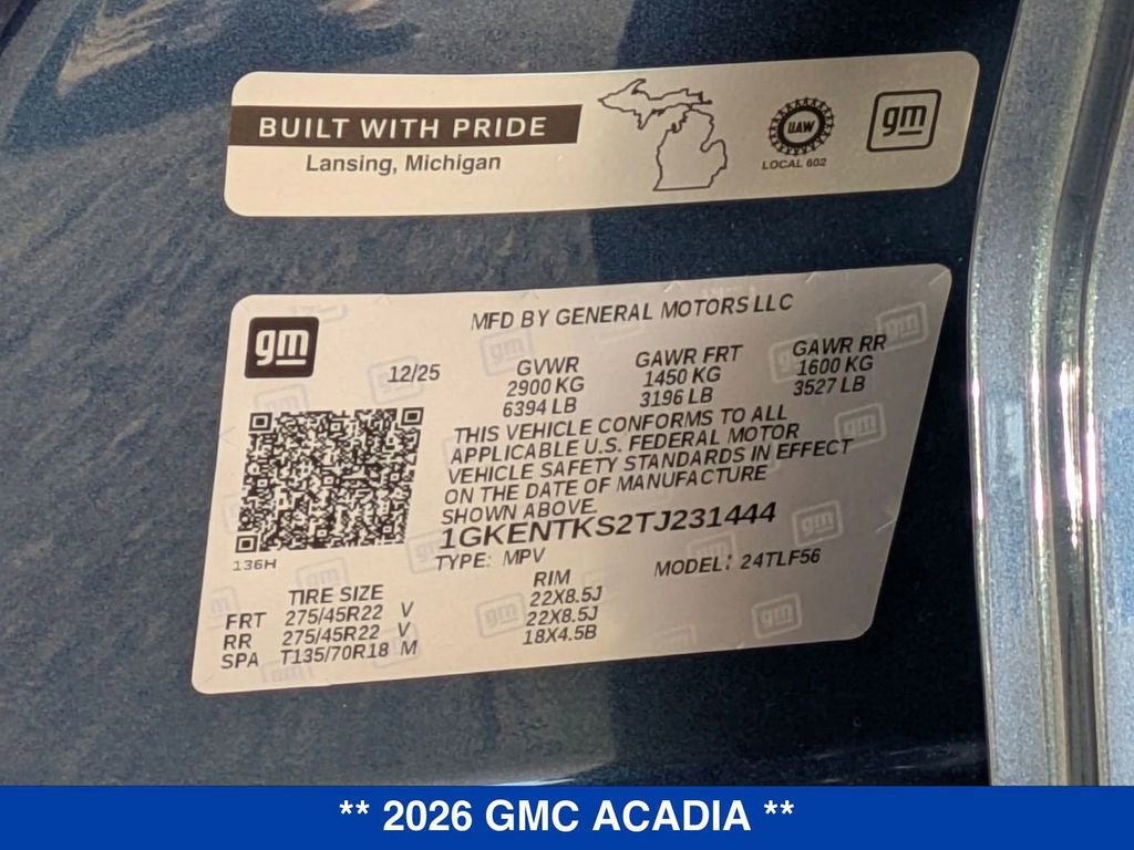 New 2026 GMC Acadia Denali Ultimate w/ LPO, Floor Liner Package image 47