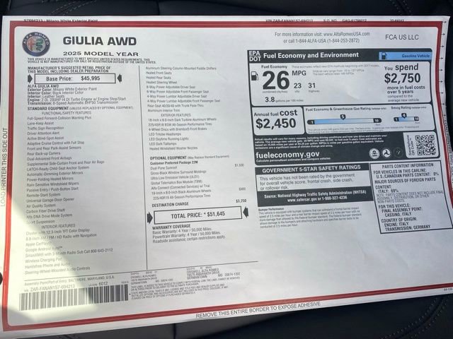 New 2025 Alfa Romeo Giulia AWD image 49