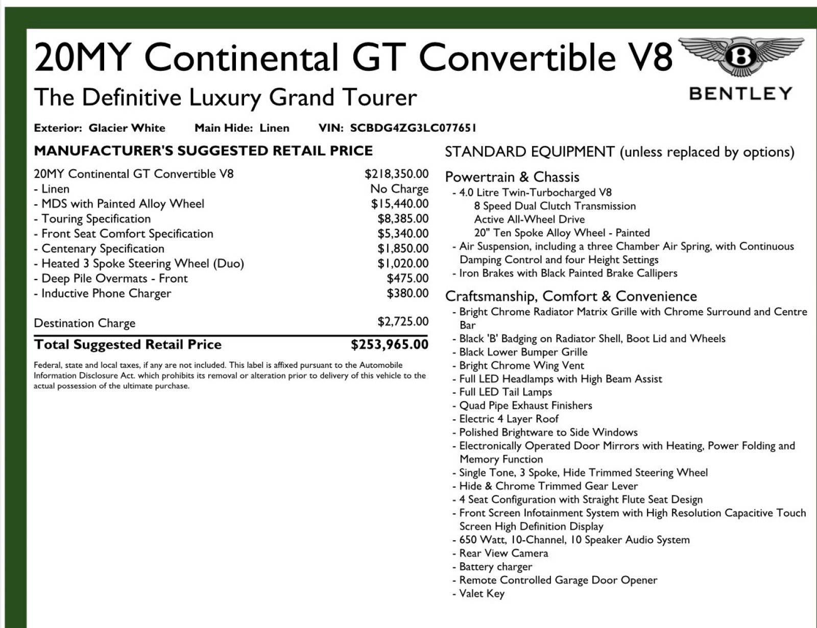 Used 2020 Bentley Continental GT V8 First Edition image 56