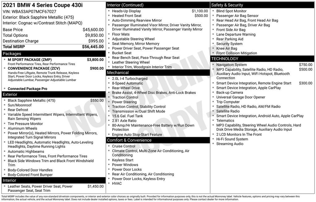 Used 2021 BMW 430i Coupe w/ M Sport Package RWD image 23