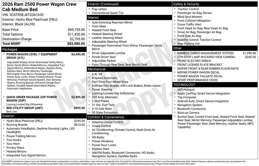 New 2026 RAM 2500 Power Wagon AWD/4WD image 3