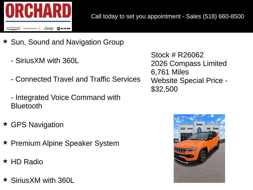 Used 2026 Jeep Compass Limited w/ Sun, Sound & Navigation Group AWD/4WD image 11