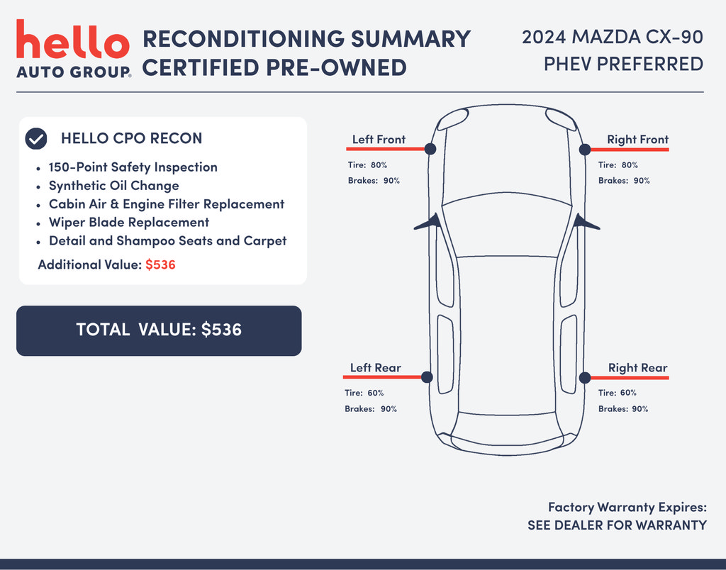 Certified 2024 MAZDA CX-90 Plug-In Hybrid w/ Preferred AWD/4WD image 3