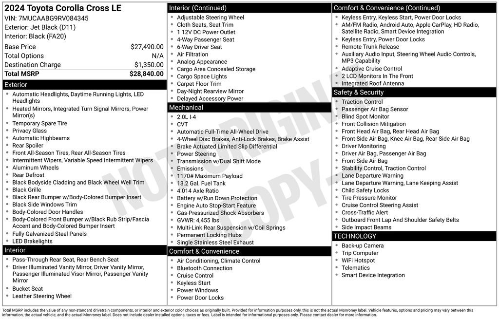 Used 2024 Toyota Corolla Cross LE AWD/4WD image 29