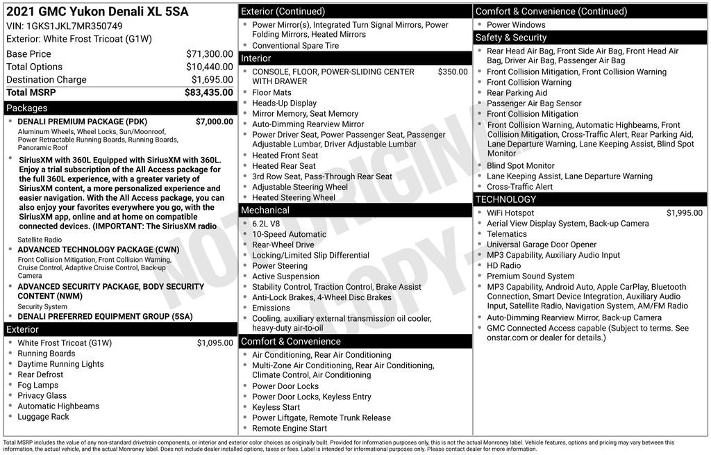 Certified 2021 GMC Yukon XL Denali w/ Denali Premium Package RWD image 22
